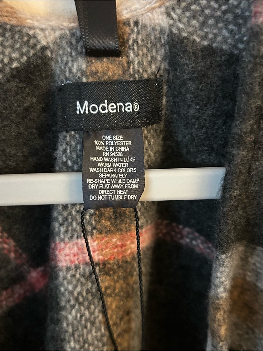 Plaid Poncho Sweater - Picture 4 of 7